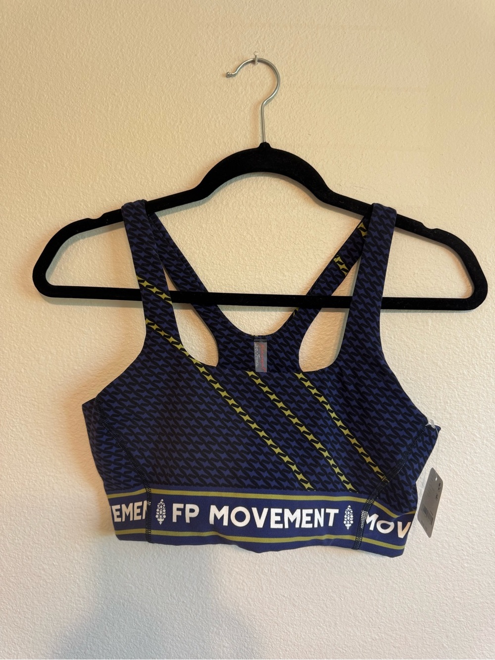 NWT Free People FP Navy & Yellow Sports Bra